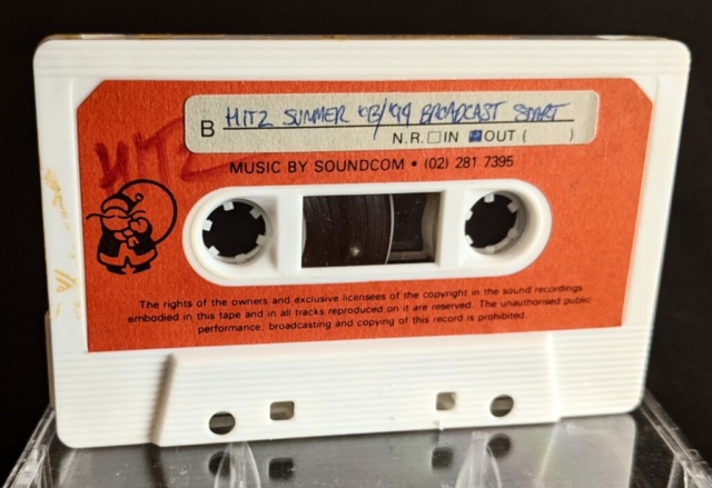 Cassette tape containing the start of Hitz FM's Summer 93/94 broadcast