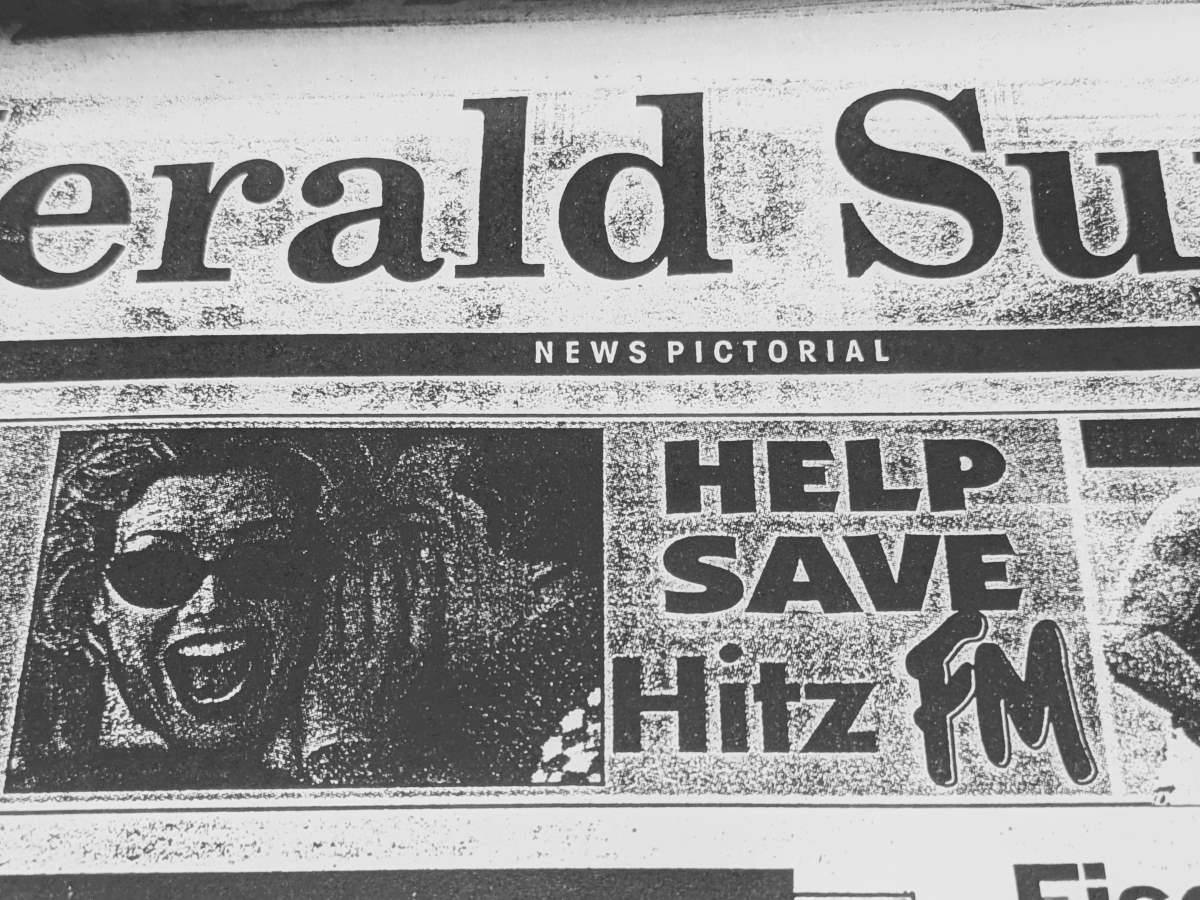 Hitz FM featuring on the front page of the Herald Sun (March 1994)