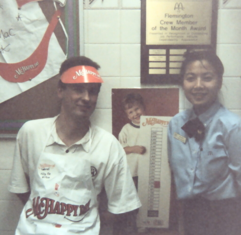 Gabe McGrath & McDonalds manager, McHappy Day (April 1995)