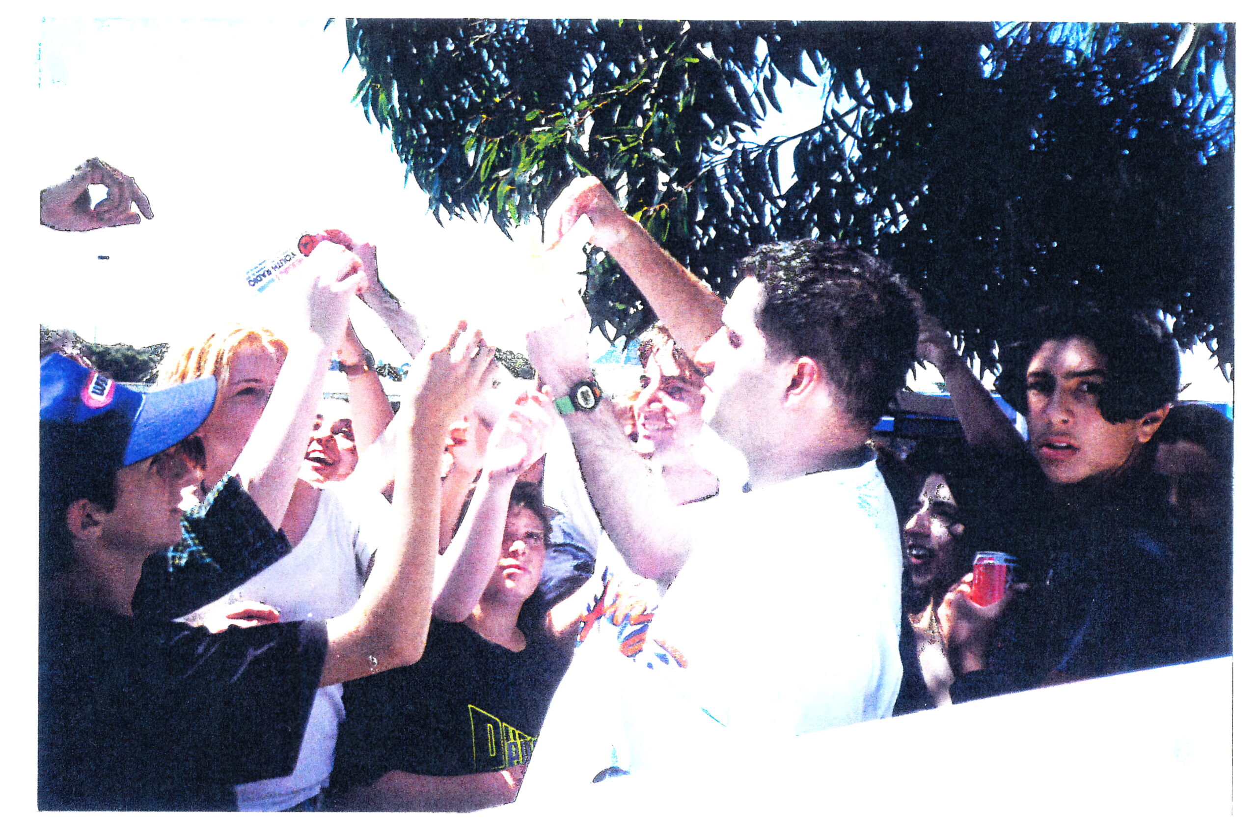 Nick Karlas giving out freebies at Northcote Plaza (mid 90s)