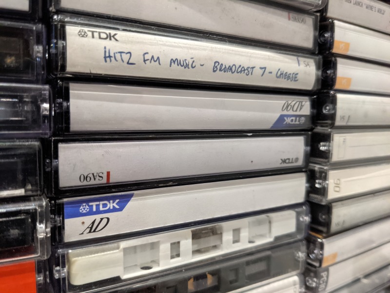 A number of piles of Hitz FM cassettes