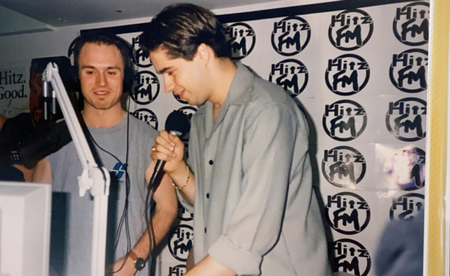 Andrew Gyopar making a speech for Paul Dowsley's final show (October 1997)