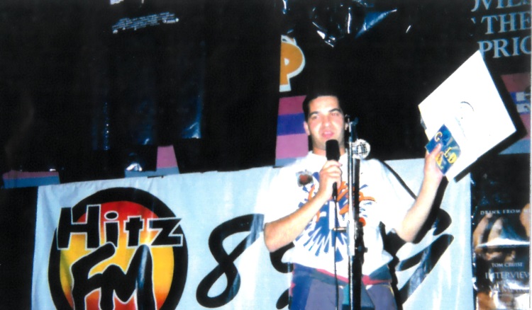 Nick Karlas at Hoyts Highpoint outside broadcast (January 1995)