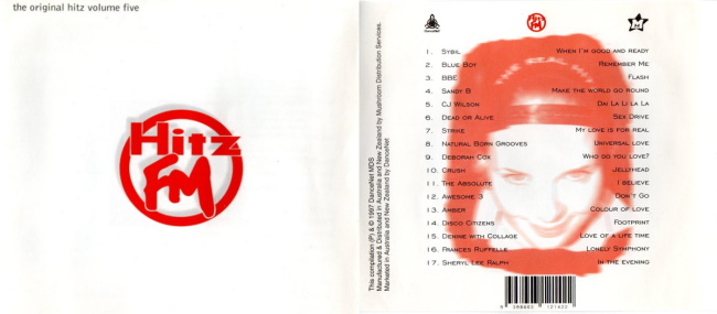 The front and back cover of the Original Hitz Volume 5 CD (June 1997)